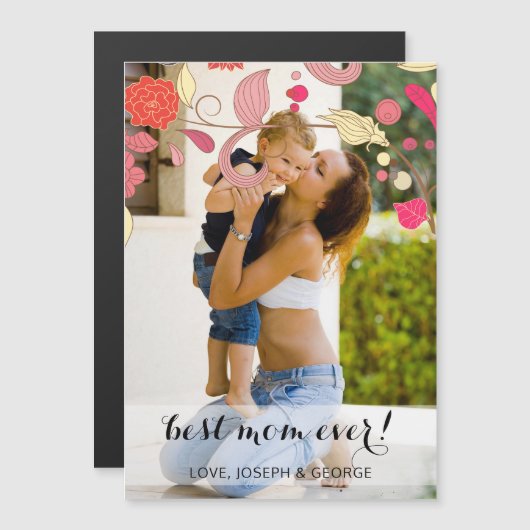  bloemen Moederdag Fotokaart (Voorkant / Achterkant)