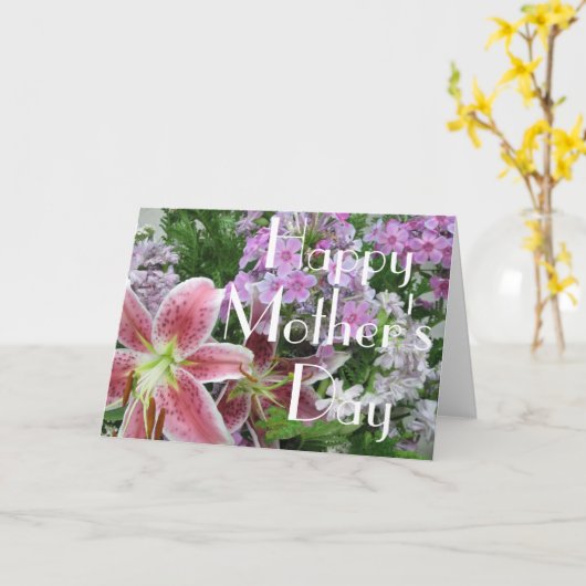  bloemen Moederdag  Kaart (Gele Bloem)