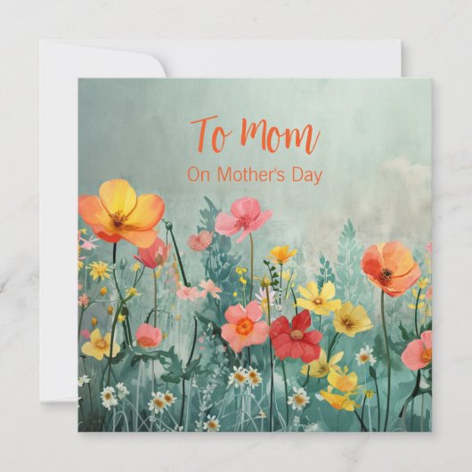 Bloemen Moederdag Platte Kaart (Voorkant)