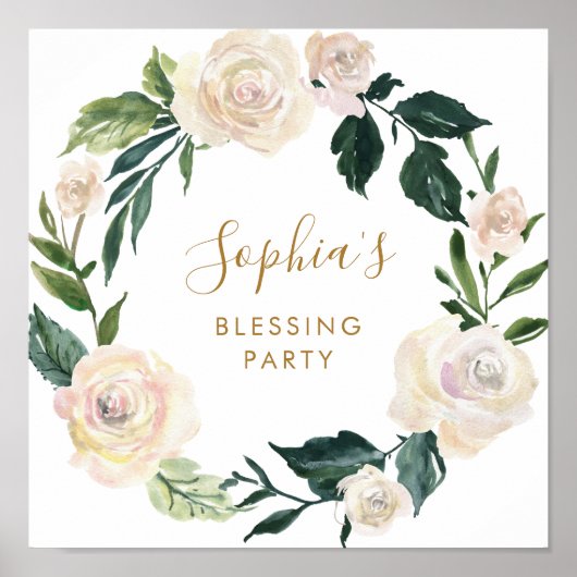  Bloemen Moeder's Blessing Party Welkomstbord Poster (Voorkant)