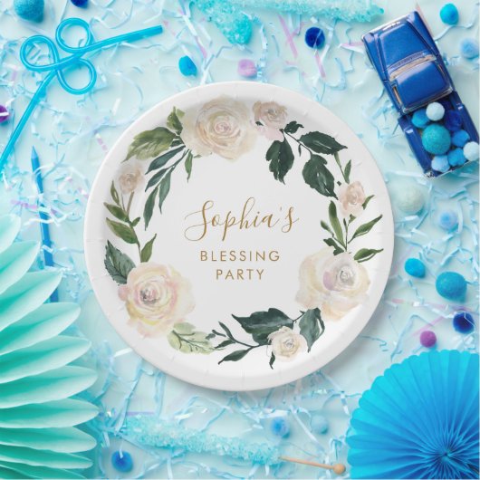 Bloemen Moeder's Zegen Partij Gepersonaliseerd Papieren Bordje (Feest)