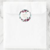 Bloemen Moeder's Zegen Partij Gepersonaliseerd Ronde Sticker (Tas)