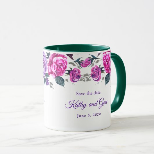 Bloemen Mok-Bewaar de datum Mok (Voorkant rechts)