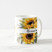 Bloemen Mok Gepersonaliseerde Monogram Aangepaste (Voorkant rechts)