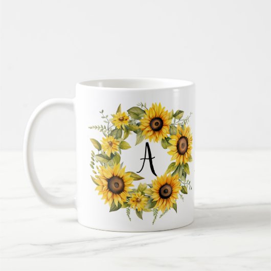 Bloemen Mok Gepersonaliseerde Monogram Aangepaste  (Links)