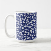 Bloemen Mok in Navy en White (Links)