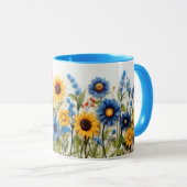 Bloemen mok, koffie mok, mok, thee mok (Voorkant rechts)