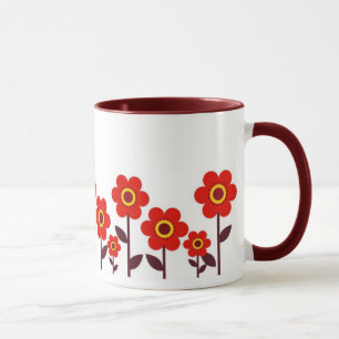Bloemen mok rode bloemen