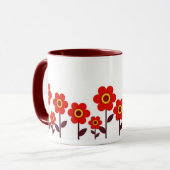 Bloemen mok rode bloemen (Voorkant links)