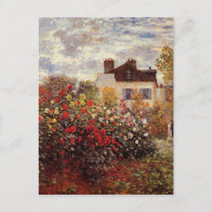 bloemen monet-tuin-in-argenteuil-zon briefkaart