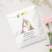 Bloemen Monogram 21e Verjaardag Naam Aangepast Bedankzakje (Gezegeld)