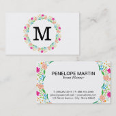 Bloemen | Monogram 2 Visitekaartje (Voorkant / Achterkant)