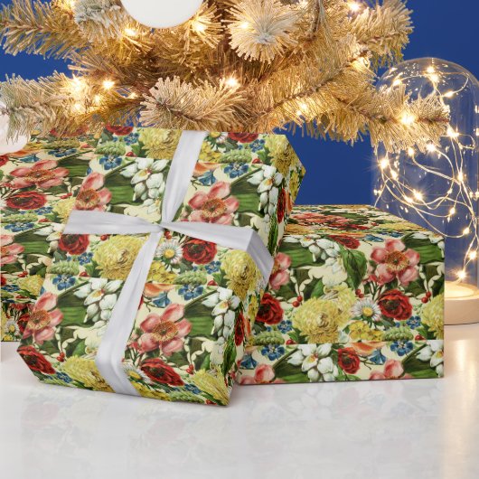 bloemen monogram bloem land cadeaupapier (Feestdagen)