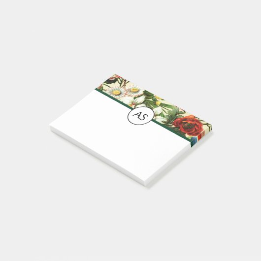  bloemen monogram bloem land post-it® notes (Schuin)