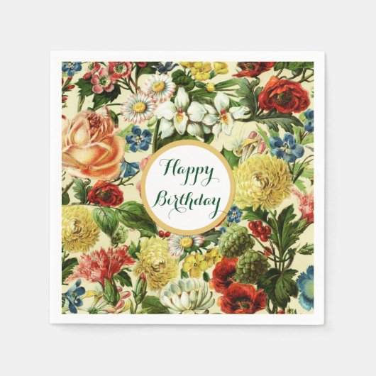  bloemen monogram bloem land servet (Voorkant)