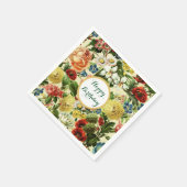  bloemen monogram bloem land servet (Hoek)