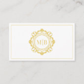 Bloemen Monogram Gouden Huwelijk RSVP Informatiekaartje (Voorkant)