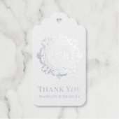  Bloemen Monogram Huwelijk Bedankt Cadeaulabels (Voorkant)