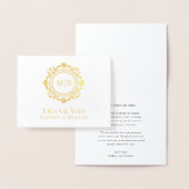  Bloemen Monogram Huwelijk Bedankt Folie Kaarten (Display)
