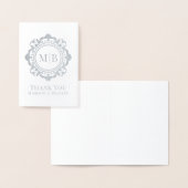 Bloemen Monogram Huwelijk Bedankt Folie Kaarten (Display)