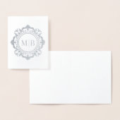  Bloemen Monogram Huwelijk Bedankt Folie Kaarten (Display)