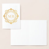 Bloemen Monogram Huwelijk Bedankt Folie Kaarten (Display)