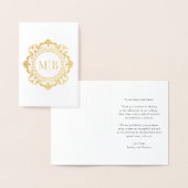  Bloemen Monogram Huwelijk Bedankt Folie Kaarten (Display)