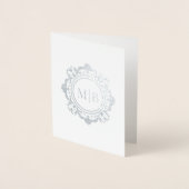  Bloemen Monogram Huwelijk Bedankt Folie Kaarten (Voorkant)