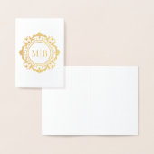 Bloemen Monogram Huwelijk Bedankt Folie Kaarten (Display)