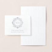 Bloemen Monogram Huwelijk Bedankt Folie Kaarten (Display)