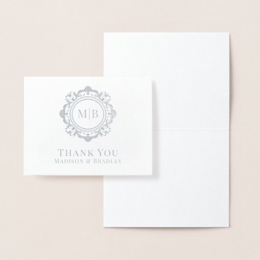  Bloemen Monogram Huwelijk Bedankt Folie Kaarten (Display)