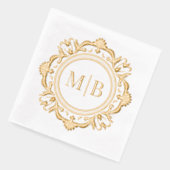  Bloemen Monogram Huwelijk Custom Folie Servetten (Links)