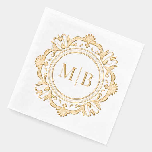  Bloemen Monogram Huwelijk Custom Folie Servetten (Links)