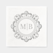 Bloemen Monogram Huwelijk Custom Folie Servetten (Voorkant)