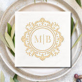 Bloemen Monogram Huwelijk Custom Folie Servetten