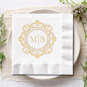  Bloemen Monogram Huwelijk Custom Folie Servetten