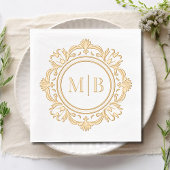  Bloemen Monogram Huwelijk Custom Folie Servetten