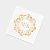 Bloemen Monogram Huwelijk Custom Folie Servetten (Links)