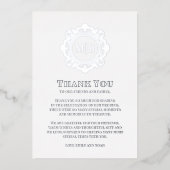  Bloemen Monogram Huwelijk Dank u Foto Folie Feestdagenkaart (Voorkant)