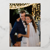  Bloemen Monogram Huwelijk Dank u Foto Folie Feestdagenkaart (Achterkant)