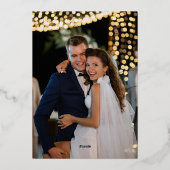  Bloemen Monogram Huwelijk Dank u Foto Folie Feestdagenkaart (Achterkant)