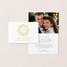  Bloemen Monogram Huwelijk Dank u Foto