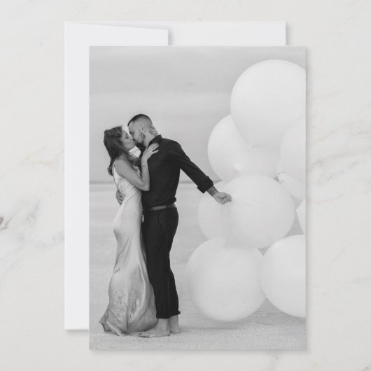 Bloemen Monogram Huwelijk Elegant Goud Wit Kaart (Achterkant)