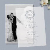 Bloemen Monogram Huwelijk Elegant Vellum Invi Vellum Uitnodigingen