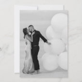  Bloemen Monogram Huwelijk Elegant Zilver Kaart (Achterkant)