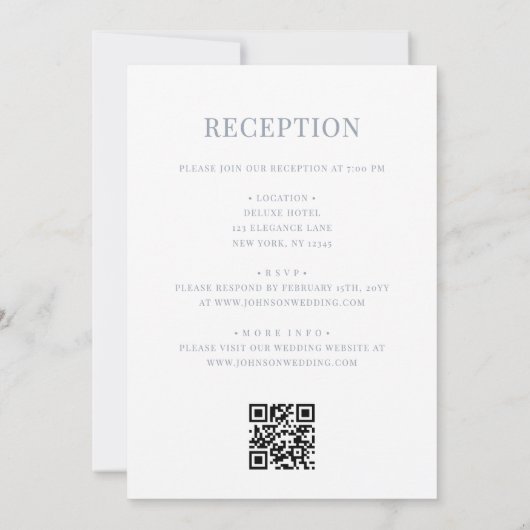  Bloemen Monogram Huwelijk Elegant Zilver Kaart (Achterkant)