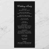 Bloemen Monogram Huwelijk Elegant Zwart Wit Programmakaart (Achterkant)