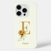 Bloemen monogram initiaal naam gepersonaliseerd Case-Mate iPhone case (Achterkant)