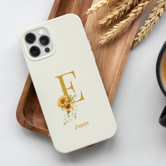 Bloemen monogram initiaal naam gepersonaliseerd Case-Mate iPhone case