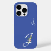Bloemen Monogram J Pensionering Case-Mate iPhone Case (Achterkant)